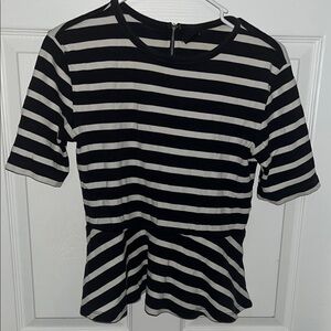 GAP Black and White Striped Blouse